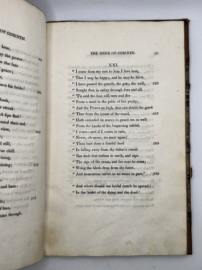 The Siege of Corinth and Parisina by Lord Byron 1816 First Edition First Issue