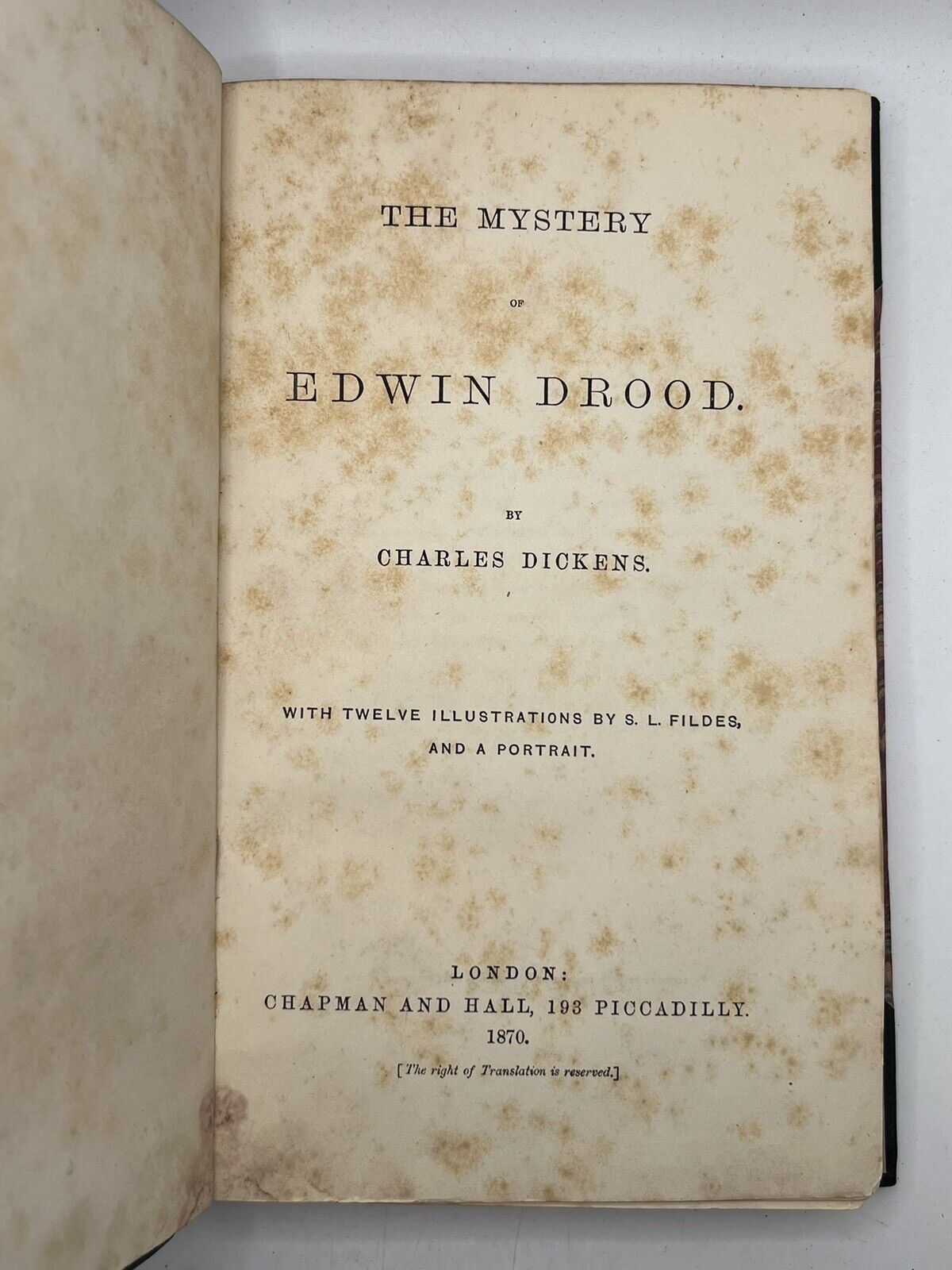 The Mystery of Edwin Drood by Charles Dickens 1870 First Edition from Original Parts