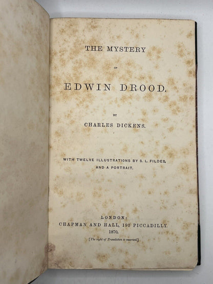 The Mystery of Edwin Drood by Charles Dickens 1870 First Edition from Original Parts