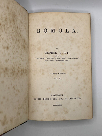 Romola by George Eliot 1863 First Edition