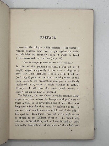 The Hunting of the Snark by Lewis Carroll 1876 First Edition Original Cloth