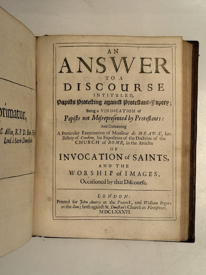 1685-8 Anglican vs Catholic Debate Sammelband