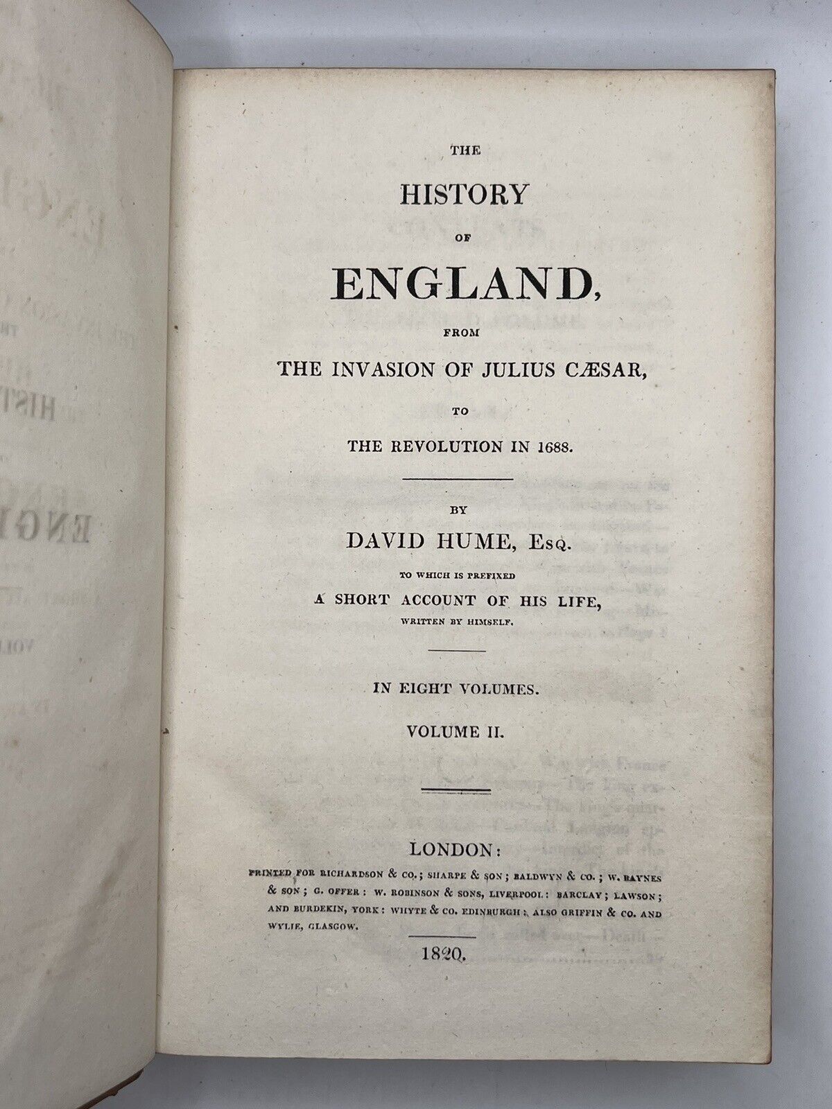 The History of England by David Hume & Tobias Smollett 1820