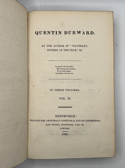 Quentin Durward by Sir Walter Scott 1823 First Edition