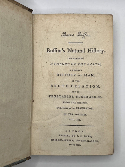 Buffon's Natural History of Birds, Fish, Insects & Reptiles 1792-3