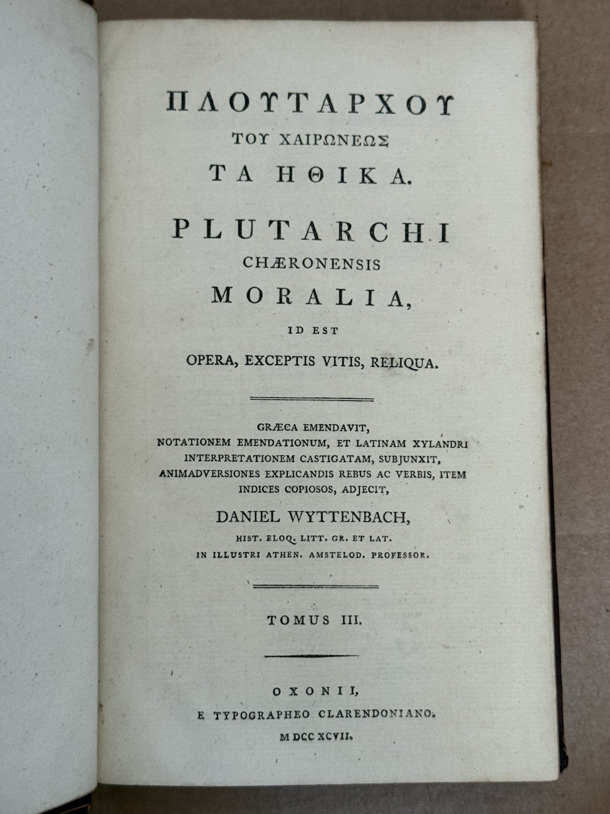 Plutarch's Moralia 1795-1800 Clarendon Press