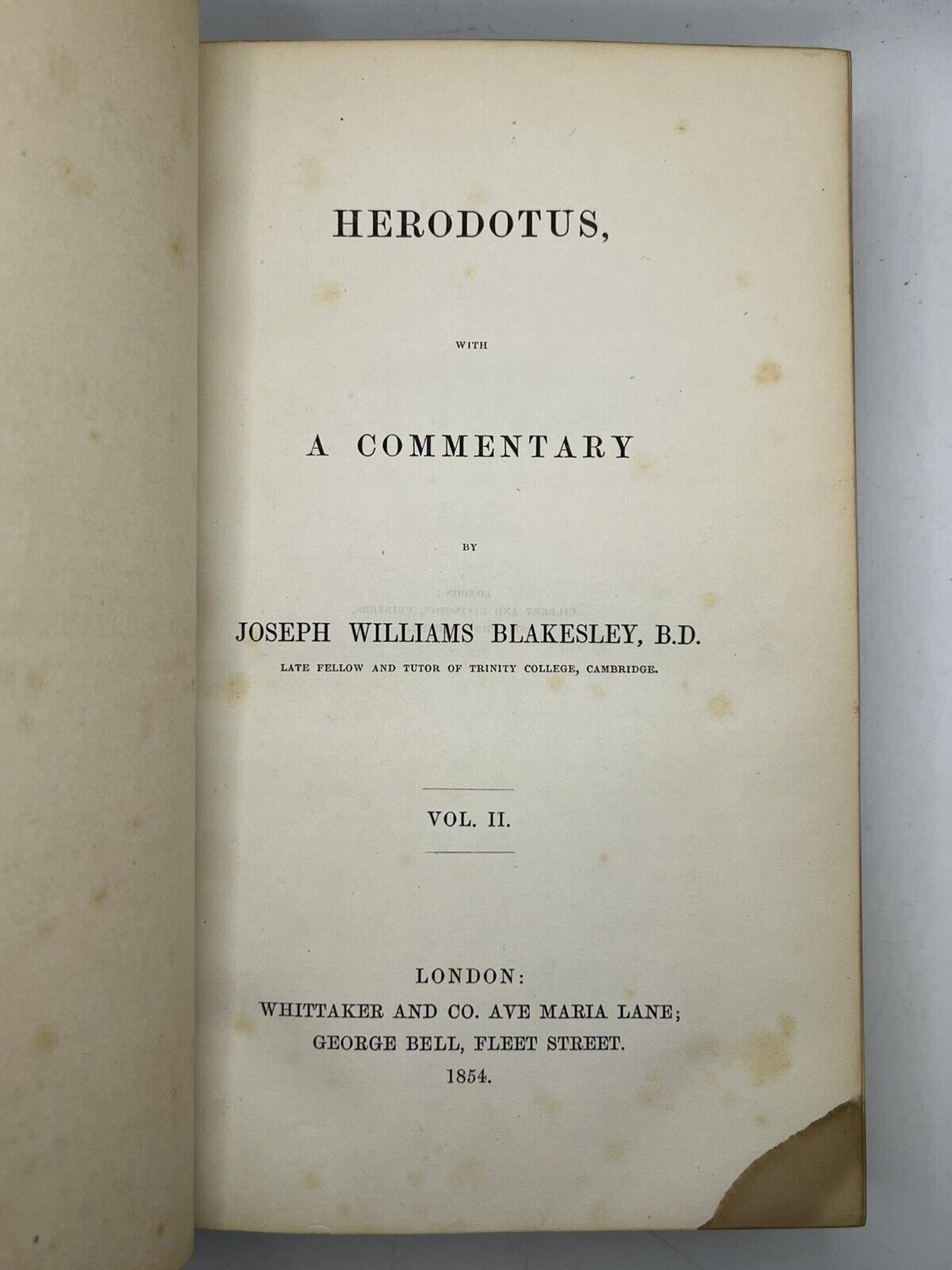 The Histories of Herodotus 1854 w/Commentary