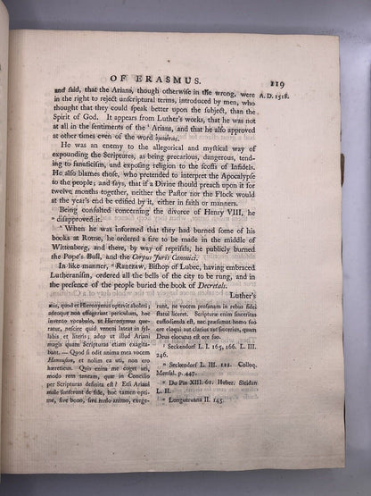 The Life of Erasmus 1758-60 First Edition