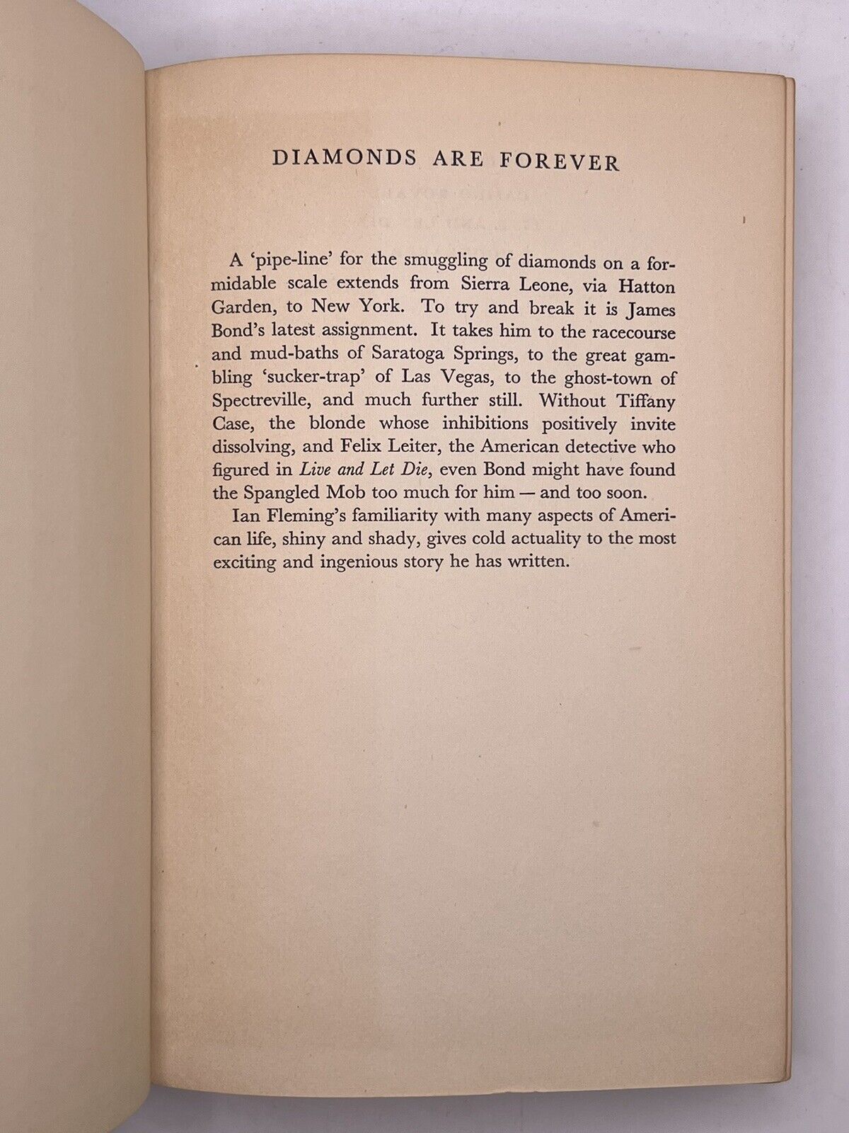 Diamonds are Forever by Ian Fleming 1956 First Edition First Impression