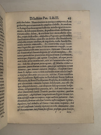 Patavino's History of the Benedictines 1606 First Edition