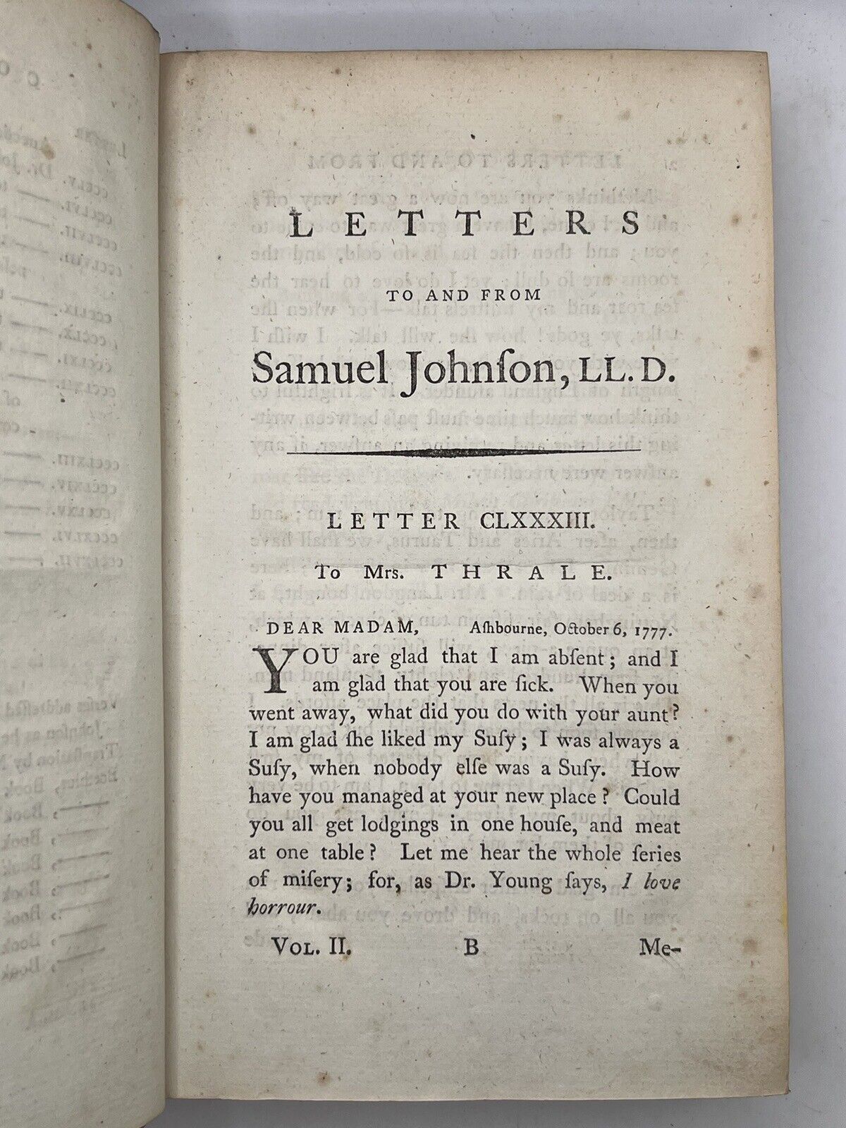 The Letters of Samuel Johnson 1788