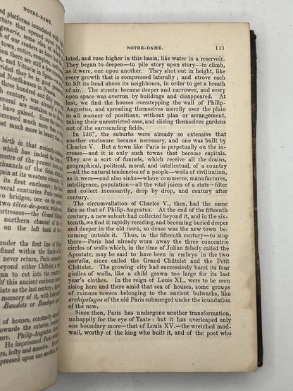 The Hunchback of Notre Dame by Victor Hugo 1840 Early English Edition Rare