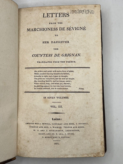 The Letters from the Marchioness de Sevigne to Her Daughter 1801