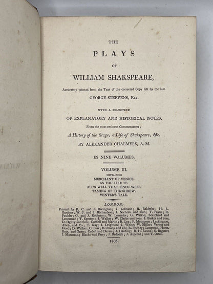 The Plays of William Shakespeare 1805: The Chalmers Edition