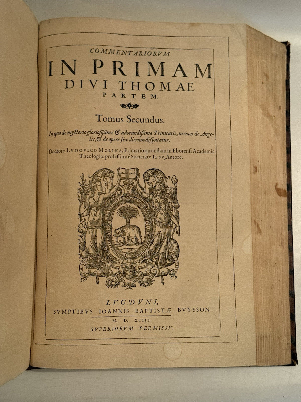Luis de Molina's Commentary on Thomas Aquinas 1593 First Edition
