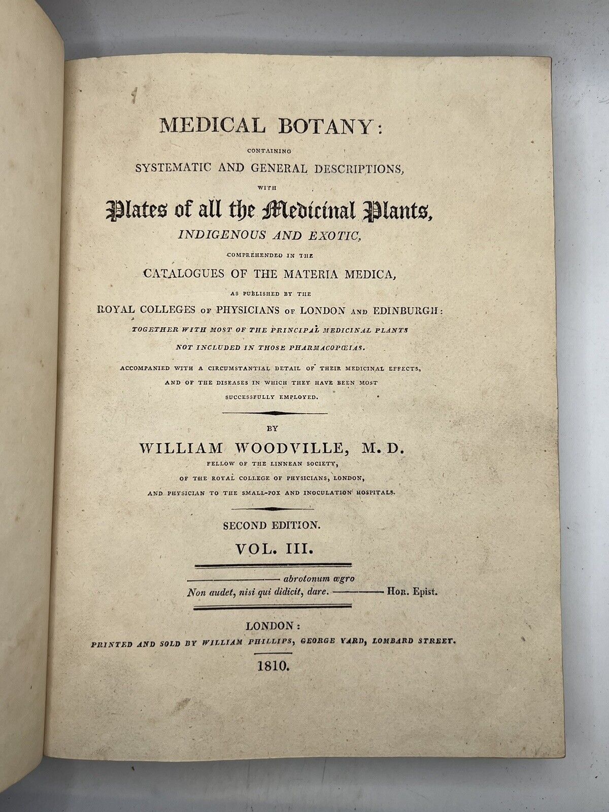 Woodville's Medical Botany 1810