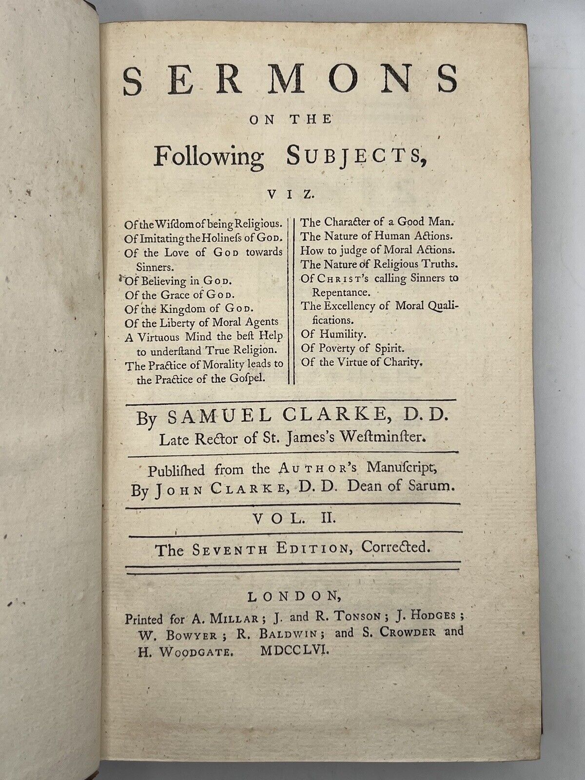 Sermons by Samuel Clarke 1756