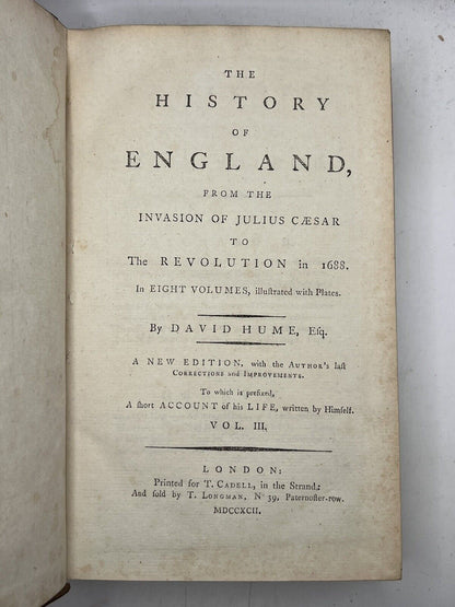 The History of England by David Hume 1792-1802