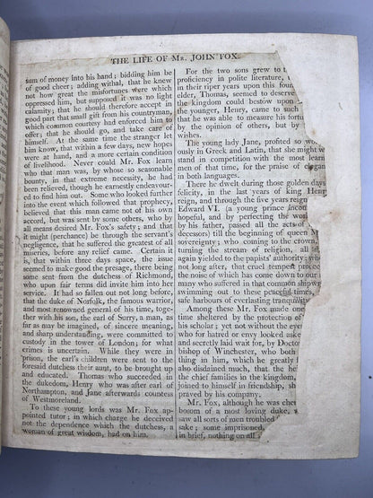 John Foxe's Book of Martyrs, or Christian Martyrology 1803