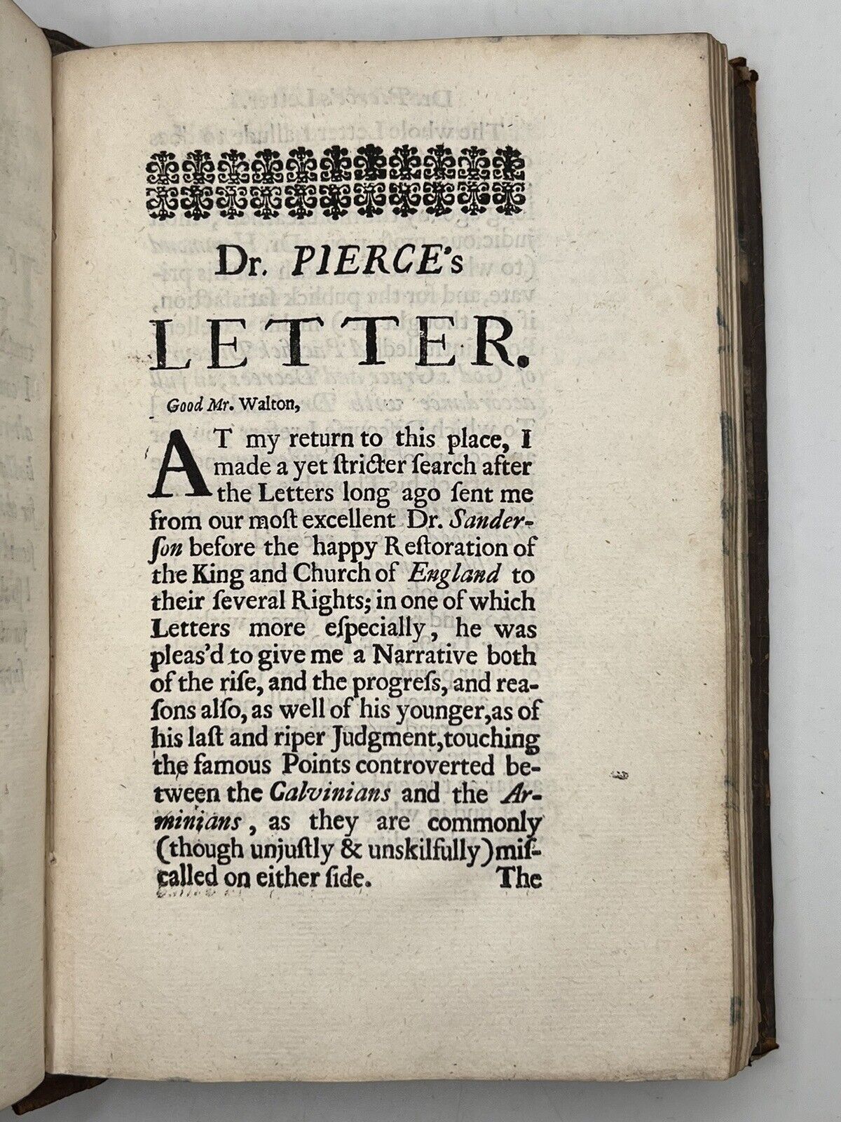 The Life of Dr. Sanderson by Izaak Walton 1678 First Edition