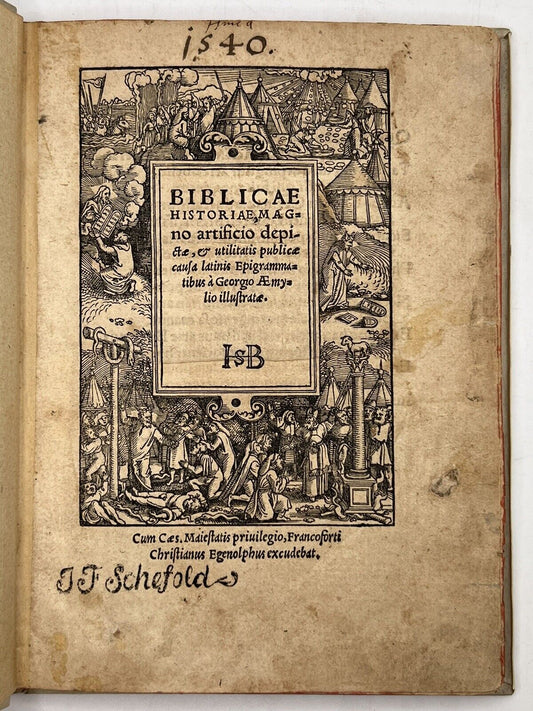 Biblicae Historiae Georg Aemilius 1539 Illustrated Post-Incunable Tyndale