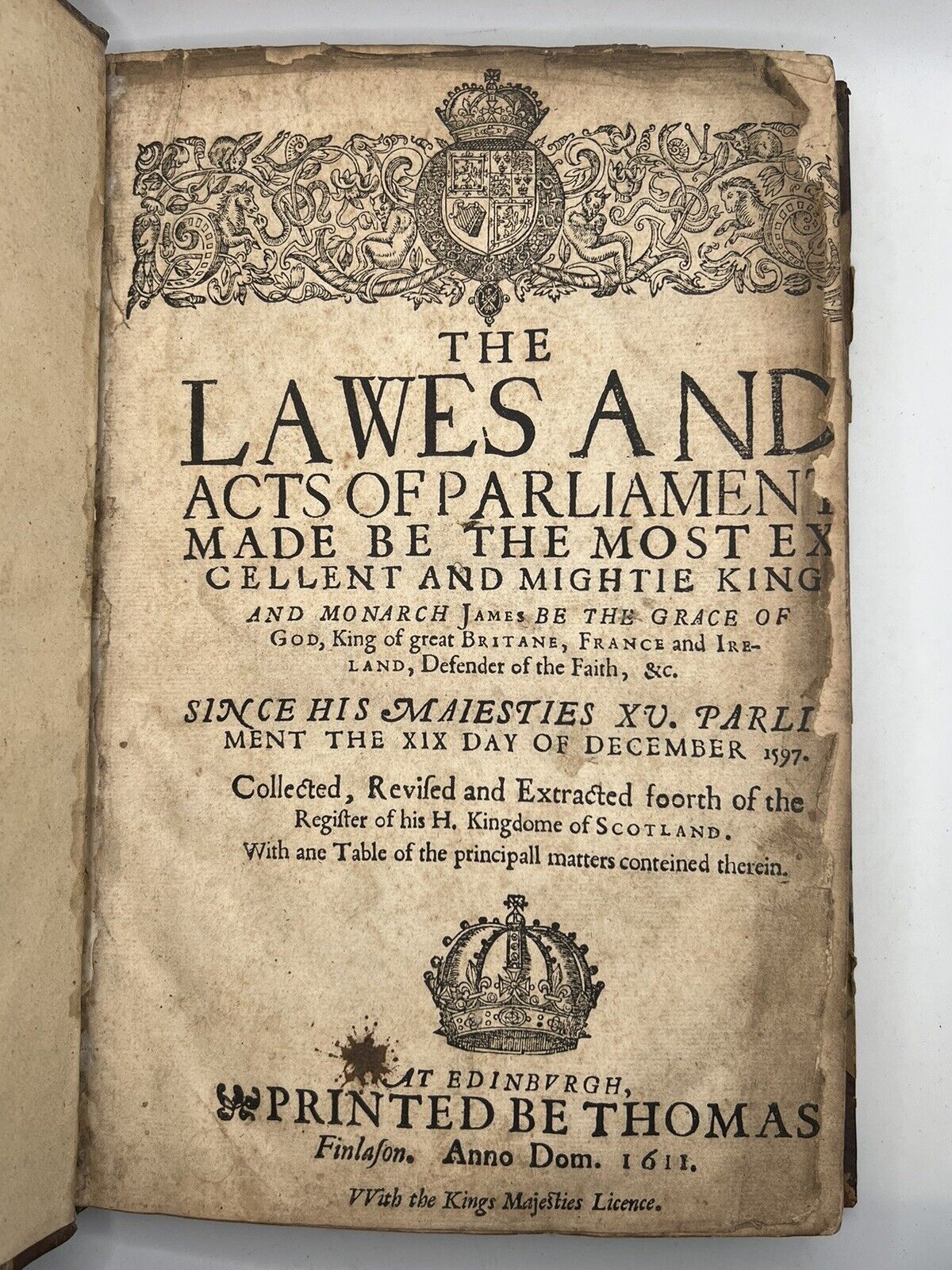 The Laws and Acts of Parliament of 1611