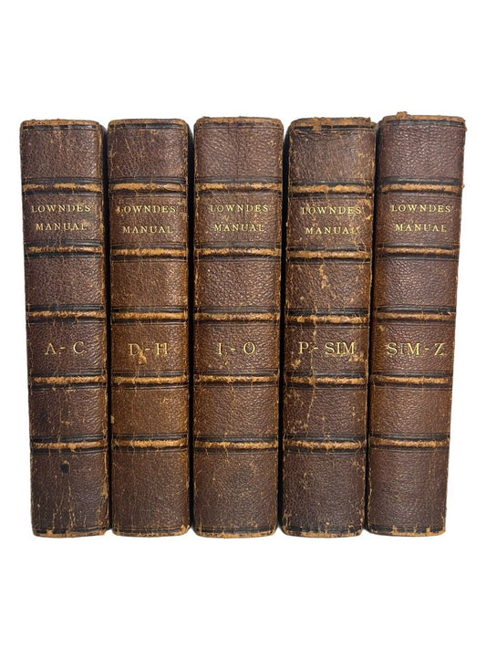 The Bibliographer's Manual of English Literature 1857-69 Lowndes