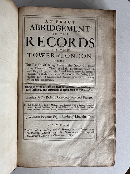 Records of the Tower of London by Richard Cotton 1689 - Monty Python Provenance