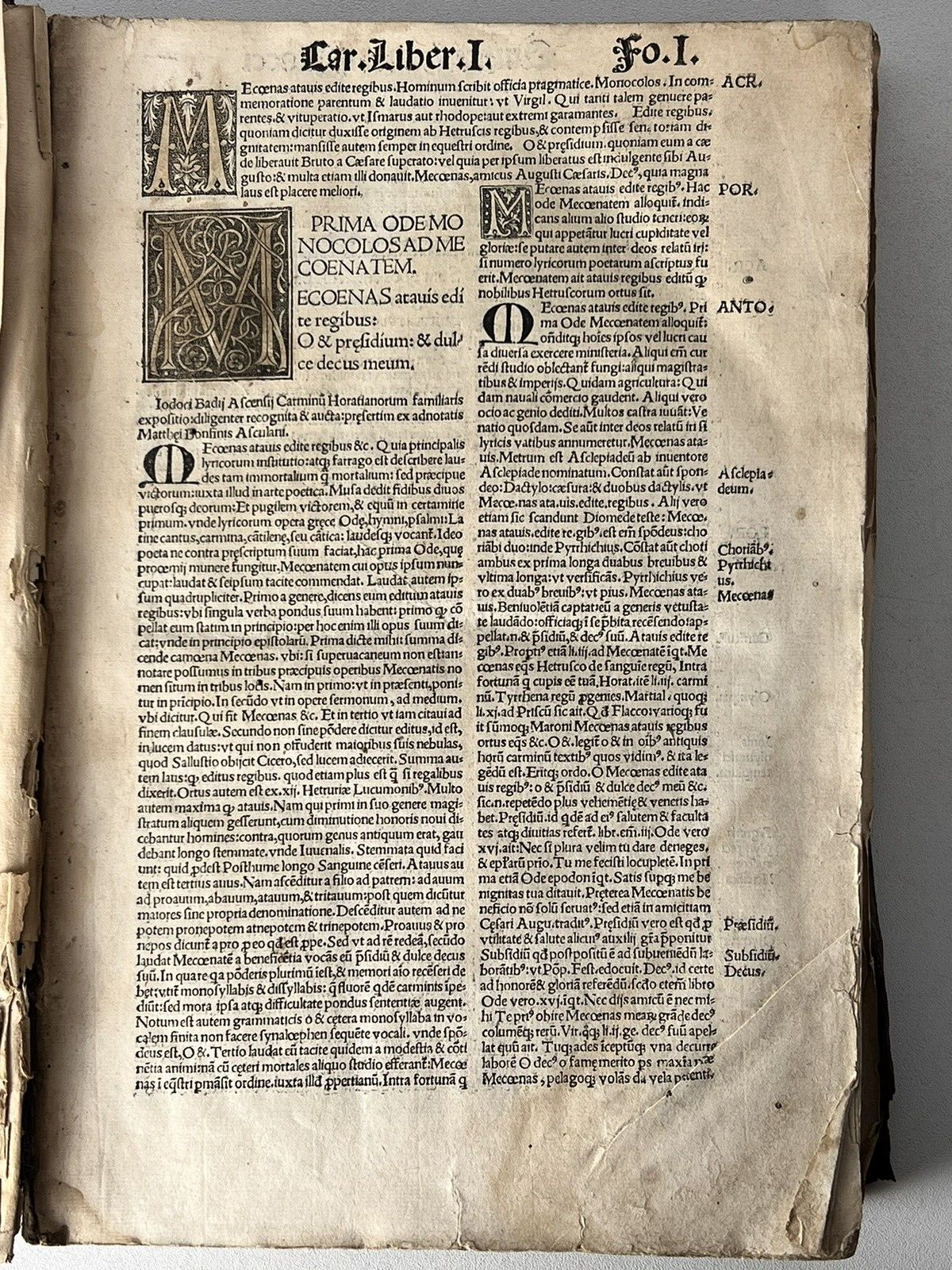 1519 Horace Post-Incunable with Contemporary Marginalia