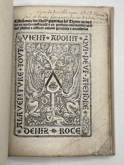 De Modo Confitendi by Thomas Aquinas 1518; Matthew of Krakow RARE POST INCUNABLE