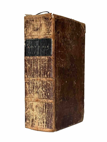 Antique King James Bible 1828 AMERICAN CIVIL WAR PROVENANCE; US Navy USS Hornet