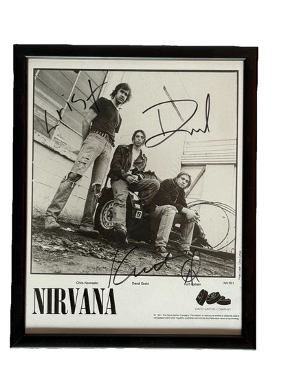 Nirvana Signed Promotional Photo with Kurt Cobain 1991