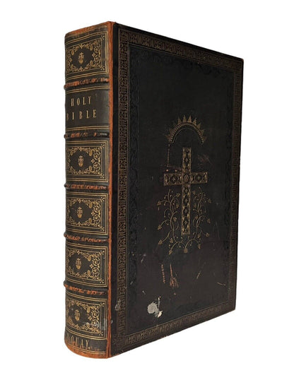 Douay-Rheims Bible HUGE FOLIO Antique Catholic Bible 1800s