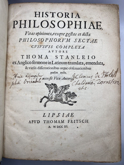 The History of Philosophy by Thomas Stanley 1711