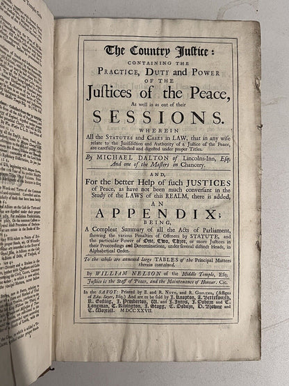 The Country Justice by Michael Dalton 1727