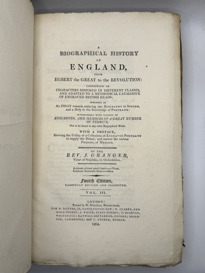 Granger's Biographical History of England 1804-6