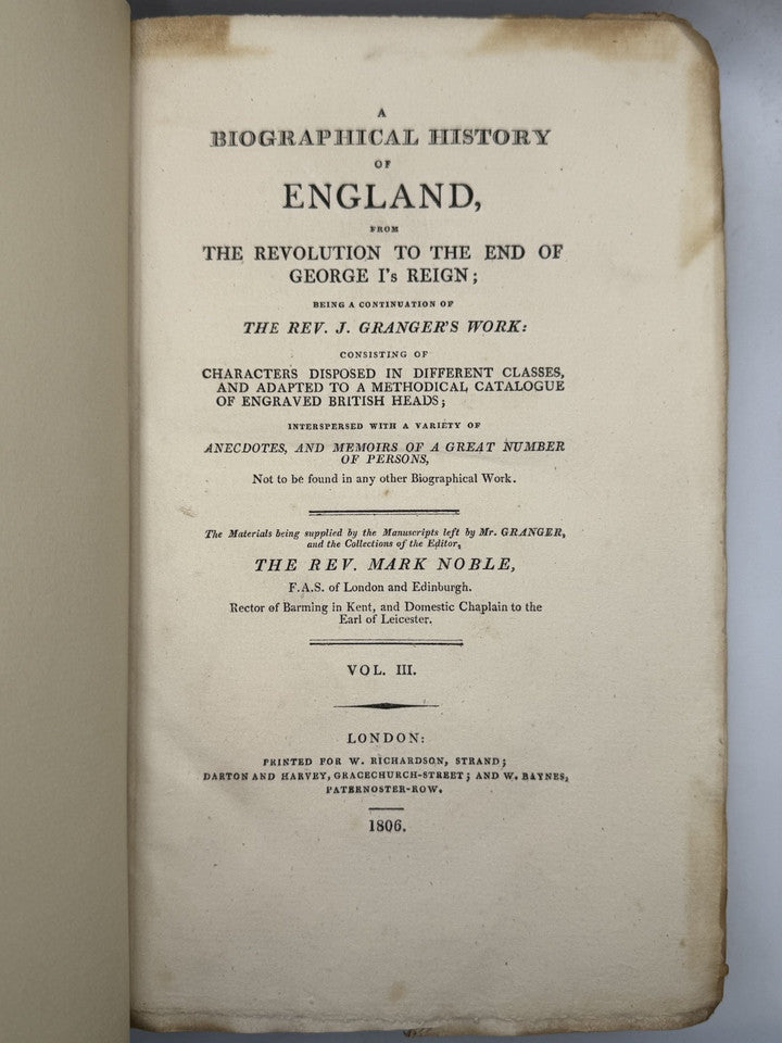 Granger's Biographical History of England 1804-6