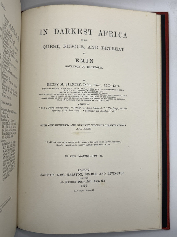 In Darkest Africa by Henry Morton Stanley 1890 First Edition