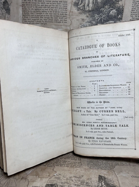 Shirley by Charlotte Bronte 1849 First Edition in Original Cloth